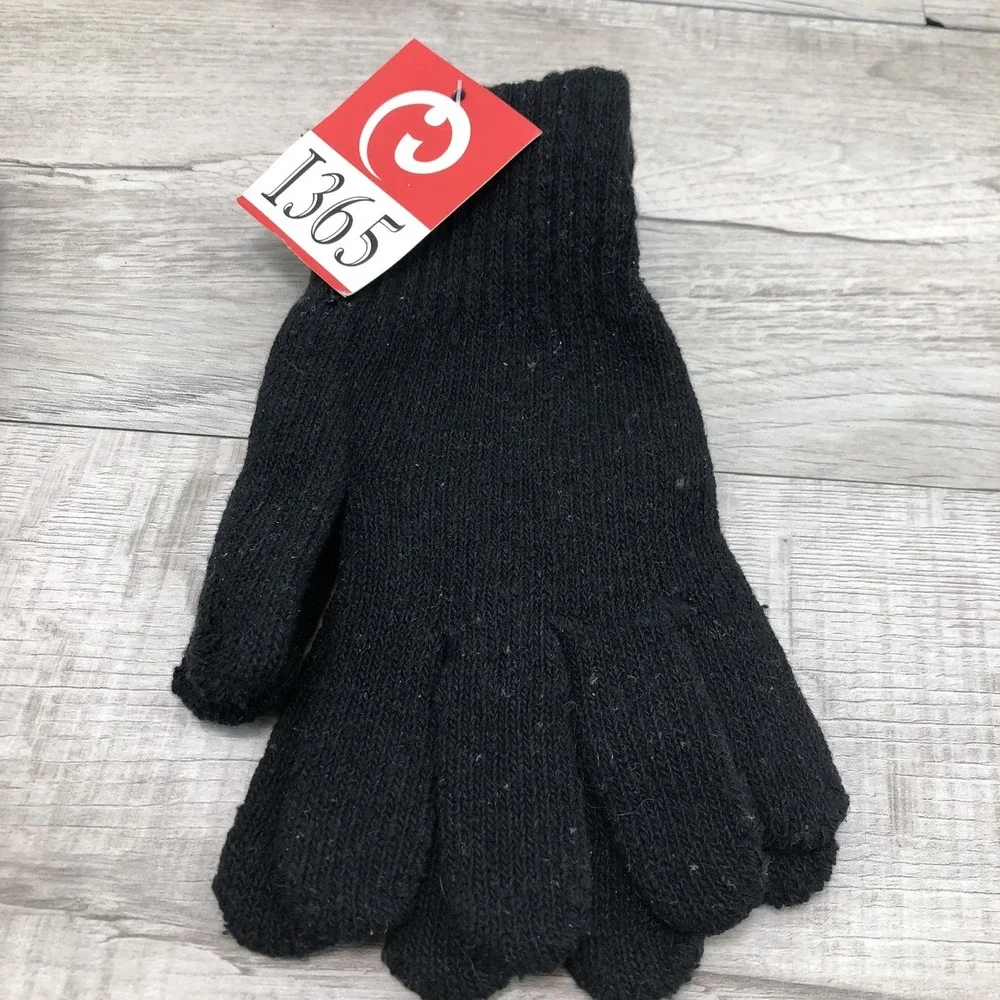 Knitted Cap Unisex Beanie With Gloves Intertrade 365 Black Bundle Cap And Gloves